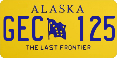 AK license plate GEC125