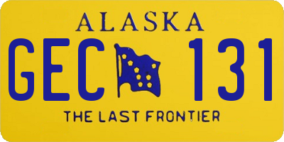 AK license plate GEC131