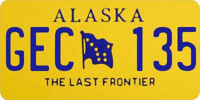 AK license plate GEC135