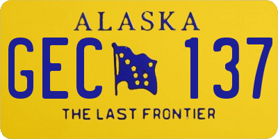 AK license plate GEC137