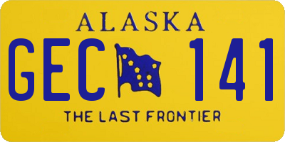 AK license plate GEC141