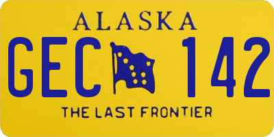 AK license plate GEC142