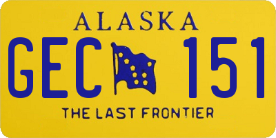 AK license plate GEC151