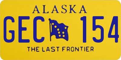 AK license plate GEC154