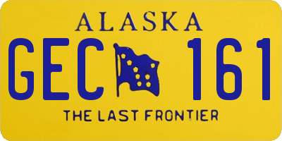 AK license plate GEC161