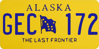 AK license plate GEC172