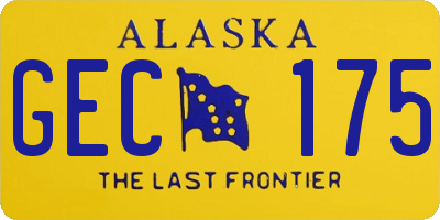AK license plate GEC175