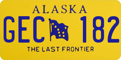 AK license plate GEC182