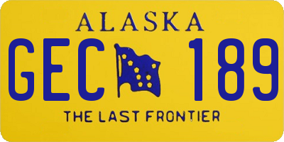 AK license plate GEC189