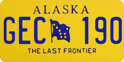 AK license plate GEC190
