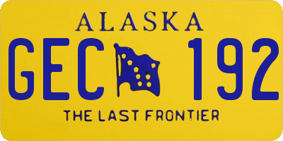 AK license plate GEC192