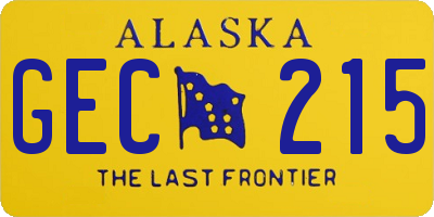 AK license plate GEC215