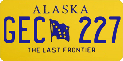 AK license plate GEC227