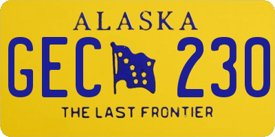 AK license plate GEC230