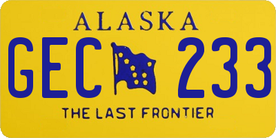 AK license plate GEC233
