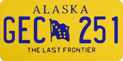 AK license plate GEC251