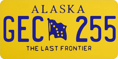AK license plate GEC255