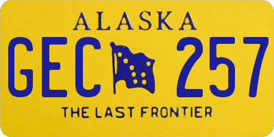 AK license plate GEC257