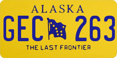 AK license plate GEC263