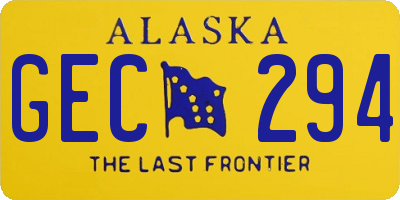 AK license plate GEC294