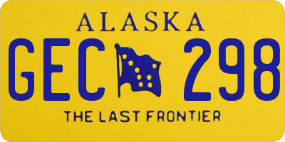 AK license plate GEC298