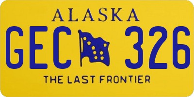 AK license plate GEC326