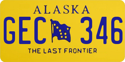 AK license plate GEC346