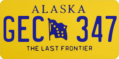 AK license plate GEC347