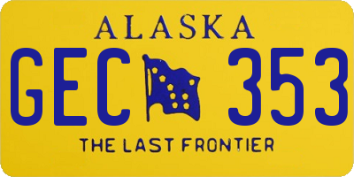 AK license plate GEC353