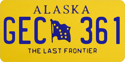 AK license plate GEC361