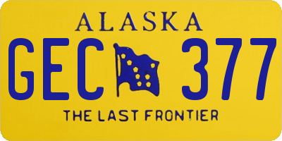 AK license plate GEC377