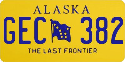 AK license plate GEC382