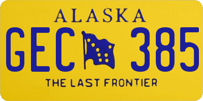 AK license plate GEC385