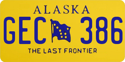 AK license plate GEC386