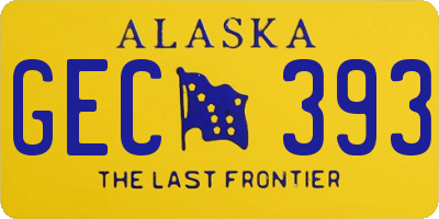 AK license plate GEC393