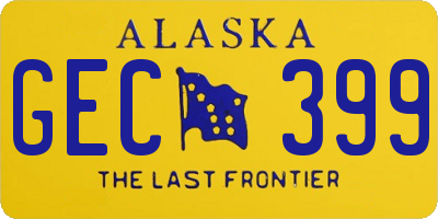 AK license plate GEC399