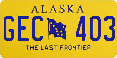 AK license plate GEC403