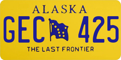 AK license plate GEC425