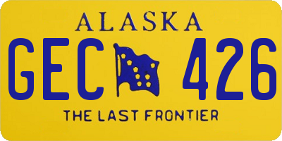 AK license plate GEC426
