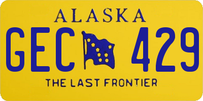 AK license plate GEC429