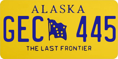 AK license plate GEC445