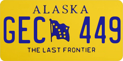 AK license plate GEC449
