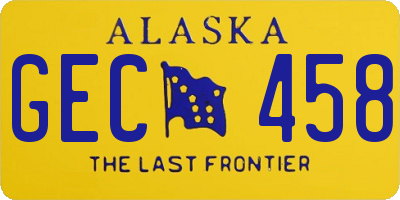 AK license plate GEC458
