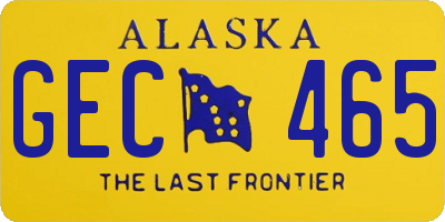 AK license plate GEC465