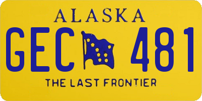 AK license plate GEC481