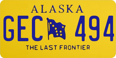 AK license plate GEC494