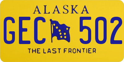 AK license plate GEC502