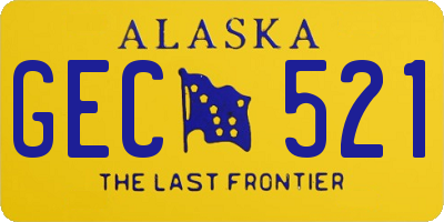 AK license plate GEC521