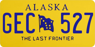 AK license plate GEC527