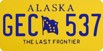 AK license plate GEC537